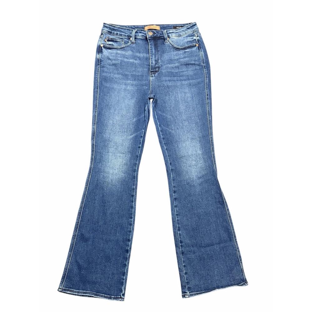 Judy Blue Jeans Women's 15 Blue Cotton Denim Bootcut Slim Faded Workwear Stretch